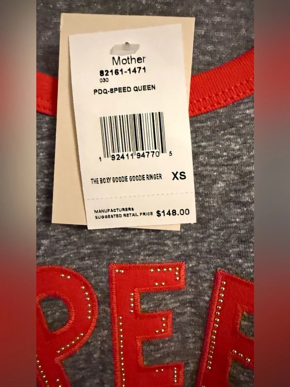 NWTA Mother Brand “Speed Queen” Tee XS